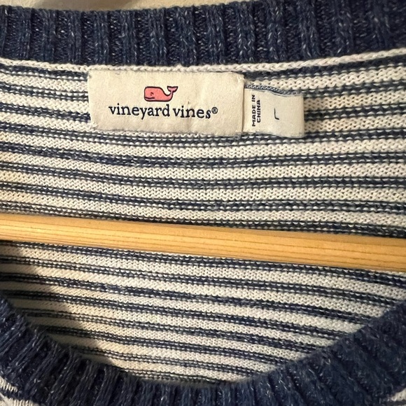 Vineyard Vines Stripe 100% Cotton Sweater Blue Size Large - Picture 5 of 9